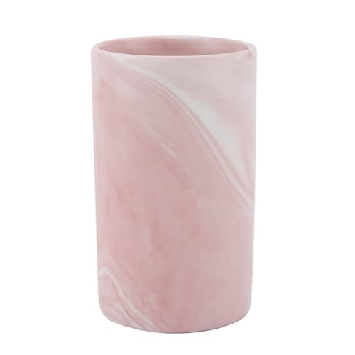 Kelake Ceramic Rustic Pink Marble Bathroom Tumbler Cup for Mouthwash Rinsing Toothbrush and Toothpaste Holder Stand Cups 280 ml Porcelain Milk Drinking Cups for Christmas Birthday - color: Pink Marble Pattern Cup