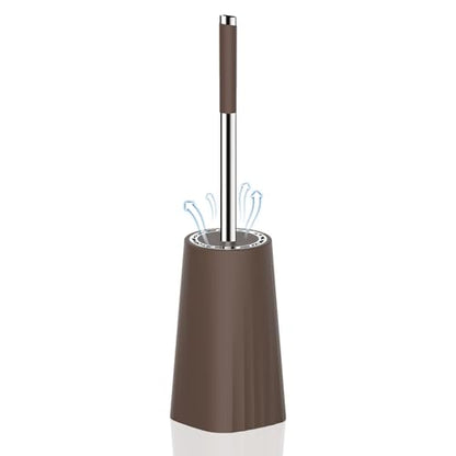 SetSail Toilet Brush, Compact Size Toilet Bowl Brush and Holder Toilet Brushes for Bathroom with Stainless Steel Handle Toilet Cleaner Brush with Durable Scrubbing Bristles, Brown - color: Brown, size: 1 pack