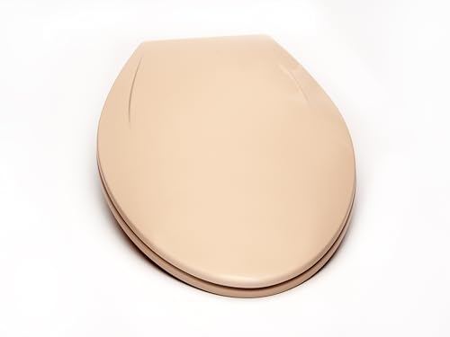 2Q1E6-20 Builder Grade Slow Close Plastic Toilet Seat with Vari Adjust Lok-Down R'N'C Hinge and Quik-Lok Mounting Hardware, Elongated, Venetian Pink - color: Venetian Pink, style: Elongated