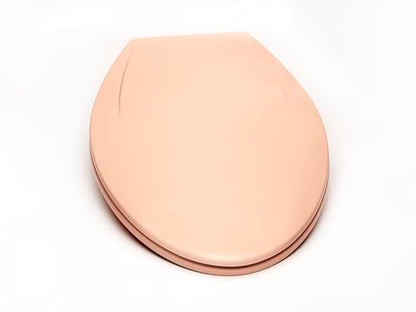 2Q1E6-20 Builder Grade Slow Close Plastic Toilet Seat with Vari Adjust Lok-Down R'N'C Hinge and Quik-Lok Mounting Hardware, Elongated, Venetian Pink - color: Venetian Pink, style: Elongated