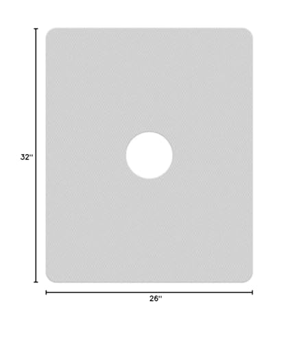 Kahuna Grip™ Non-Slip Bath & Shower Mat - Clear (26x32 w/6" Center Drain Hole) - size: 32" x 26" (Rectangular)