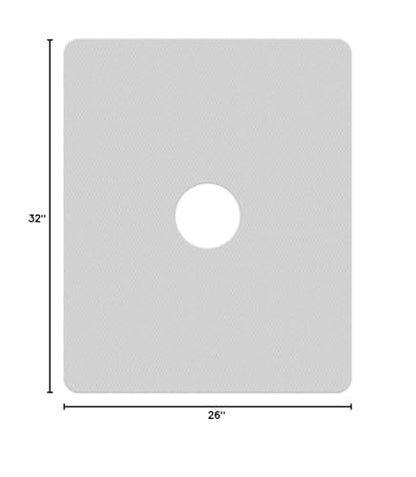 Kahuna Grip™ Non-Slip Bath & Shower Mat - Clear (26x32 w/6" Center Drain Hole) - size: 32" x 26" (Rectangular)