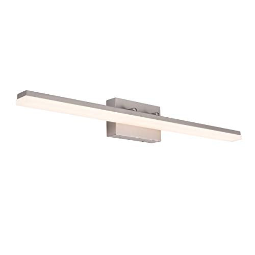 mirrea 36in LED Vanity Lights for Bathroom Brushed Nickel,Warm White 3000K | Over Mirror,Adjustable light angle,ETL listed,Dimmable,Bathroom lighting fixtures,Eye-friendly,Frosted acrylic shade - color: Warm White 3000k, size: 36 inches