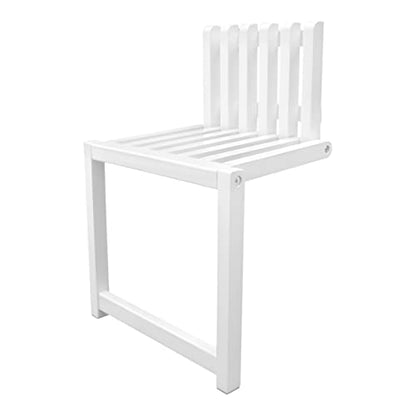 Foldable Wall-Mounted Chair, 330.69 Bearing 90° Foldable 3CM Thickness Solid Wood Invisible Shoe-Changing Stool with Support Legs for Various Occasion (White)