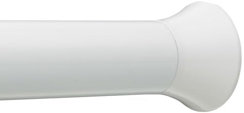 Amazon Basics No Drill Spring Tension Curtain Rod, Adjustable Length 36-54", Classic Finial, White - color: White, size: 36-54"