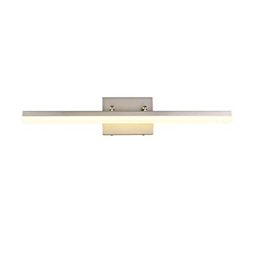 mirrea 24in LED Vanity Lights for Bathroom Brushed Nickel,Warm White 3000K | Over Mirror,Adjustable light angle,ETL listed,Dimmable,Bathroom lighting fixtures,Eye-friendly,Frosted acrylic shade - color: Warm White 3000k, size: 24 inches