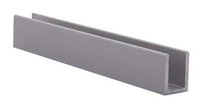 Brixwell SDCD38A-CCP4 Satin Anodized 3/8" Fixed Panel Shower Door Deep U-Channel 4 inch Sample - color: Satin Anodized, size: 4 Inch - Sample