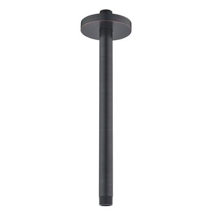 RANDOM Straight Shower Arm with Flange Oil Rubbed Bronze 12 Inches Ceiling Mount Shower Head Extension Arm Ceiling-Mounted For Fixed Shower Head.RD-91038-12-ORB - color: 12″Oil Rubbed Bronze(Round Flange)
