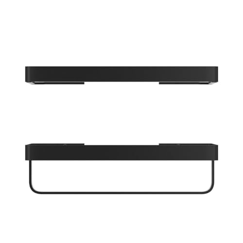 Bathroom Shelves Wall Mounted Glass Shelf for Floating Shelf Tempered Glass Shelves 2 Tier Bathroom Wall Organizer(Black) - color: Black(rectangular)