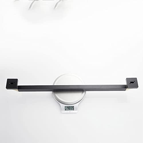 Wall-Mounted Space Aluminum Towel Rack, Thicken Shower Towel Bar for Bathroom, Square Base Thicken Single Pole Double Pole Towel Bar Multiple Uses (Size : 60cm) - size: 60cm