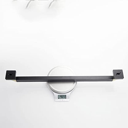 Wall-Mounted Space Aluminum Towel Rack, Thicken Shower Towel Bar for Bathroom, Square Base Thicken Single Pole Double Pole Towel Bar Multiple Uses (Size : 60cm) - size: 60cm