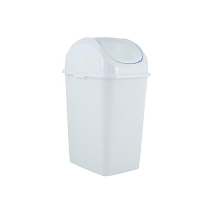 Superio Medium Trash Can with Lid 4.5 Gallon Plastic Swing Top Garbage Can Slim Waste Bin for Under Sink/Cabinet, Laundry Room, Kitchen, Office, Bedroom, Bathroom, College Dorm, 18 Qt, White - size: 4.5 Gallon, style: 1 Pack
