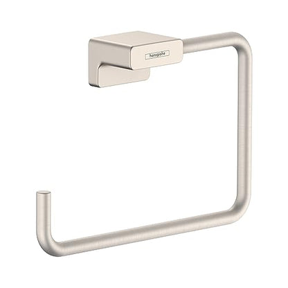 Hansgrohe AddStoris Modern Towel Ring in Brushed Nickel, 41754820 - color: Brushed Nickel