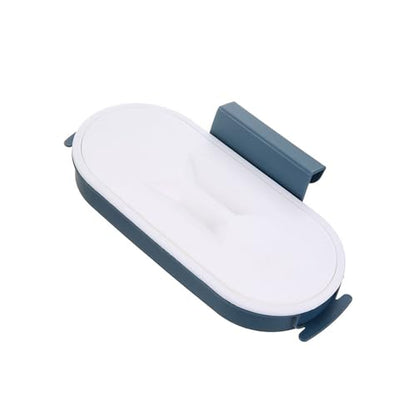 Removable Trash Bag Holder Hanging Holder Over The Cabinet Cupboard Home Kitchen Waste Bin Trash Rack Wall Mounted Waste Bin - color: Navy Blue