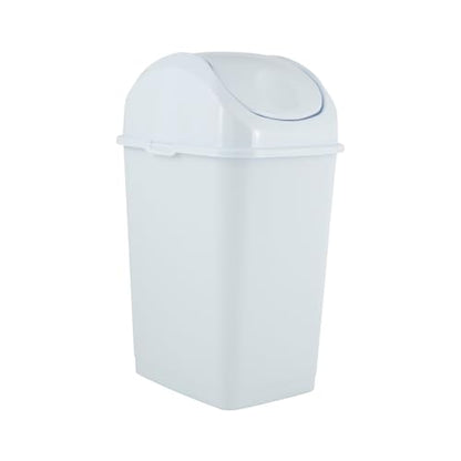 Superio Kitchen Trash Can with Swing Top Lid 9 Gallon Slim Waste Bin 37 Qt Sturdy Plastic Garbage Can Medium Recycling Bin for Office, Bathroom, Under Counter, Dorm, Bedroom (White) - size: 9 Gallon, style: 1 Pack
