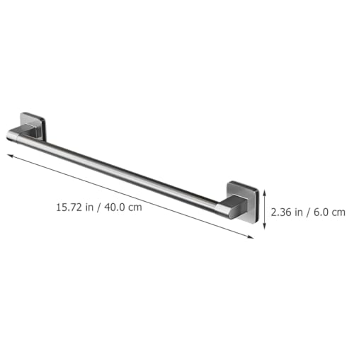 TOYANDONA Heavy Duty No Drilling Towel Rack 40cm Gray Metal Wall-Mounted Bathroom Organizer Self Adhesive Towel Bar for Kitchen and Bathroom Use