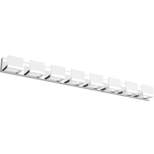 Tipace 8 Lights Modern LED Chrome Vanity Light for Bathroom Wall Light Up and Down LED Bathroom Light Fixtures Over Mirror(White Light 6000K) - color: Chrome, size: 8 Lights,55-inch