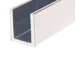 Brixwell SDCD38AB-CCP4 Brushed Anodized 3/8" Fixed Panel Shower Door Deep U-Channel - 4 inch Sample - color: Brushed Anodized, size: 4 Inch - Sample