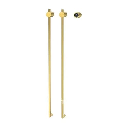 Vertical Electric Heated Towel Rail for Bathroom, Freestanding Towel Warmer Rack with Smart Temperature Control,40-60°C Adjustable for Drying Towels and Silk Care, Modern Black Towel Heater Bar for B - color: Brushed Gold