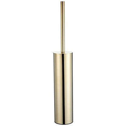 Freestanding Luxury Toilet Brush 304 Stainless Steel Toilet Brush and Holder 19-Inches Tall Round Rust Resistant Anti-Odor and Easy to Clean with Polished Gold Finished - color: 19-inch Round High Polished Gold