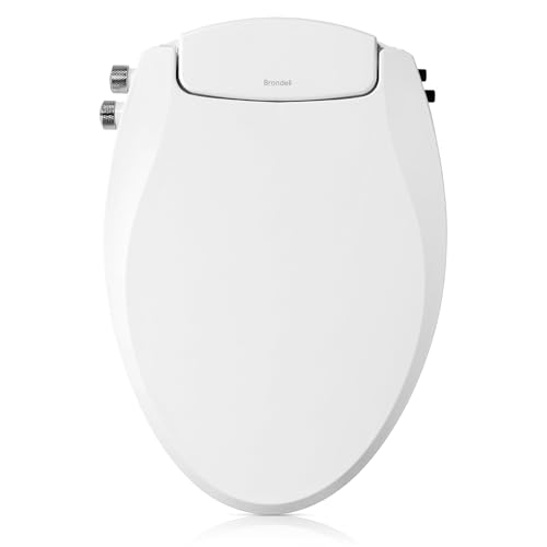 Brondell Bidet Toilet Seat, Non-Electric Swash Ecoseat, Fits Elongated Toilets, White - Dual Temperature, Dual Nozzle System - Bidet with Easy Installation - size: Elongated, style: S102 - warm water