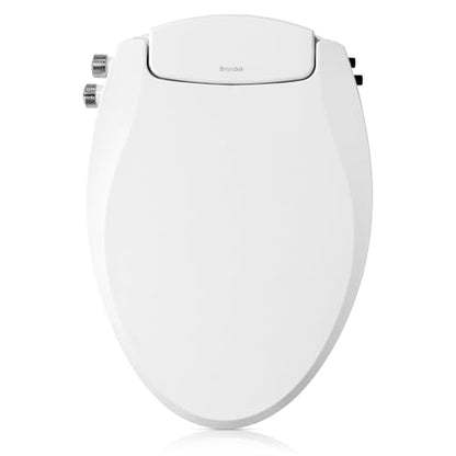 Brondell Bidet Toilet Seat, Non-Electric Swash Ecoseat, Fits Elongated Toilets, White - Dual Temperature, Dual Nozzle System - Bidet with Easy Installation - size: Elongated, style: S102 - warm water