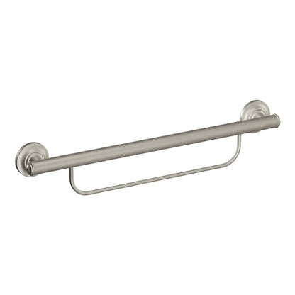 Moen LR2350DBN Bathroom Safety 24-Inch Grab Bar with Convenient Towel Bar, Brushed Nickel