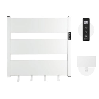 K&KALONZO Electric Heated Towel Rack, 2-Min Heat, Plug-in/Hardwired, H3-W | Wall Mounted, 10 Timers & 3 Heat Levels, 2H Rapid Dry, Anti-Scald, Aerospace Aluminum Towel Warmer for Bathroom, 4 Hooks, - color: White, size: 3-Bar