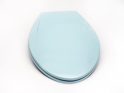 2Q1E6-40 Builder Grade Slow Close Plastic Toilet Seat with Vari Adjust Lok-Down R'N'C Hinge and Quik-Lok Mounting Hardware, Elongated, Dresden Blue - color: Dresden Blue, style: Elongated