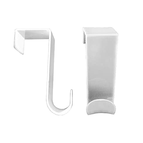 1st Choice Over The Door Hooks 4 Pcs, Z-Shaped Door Hanger Hook Reversible Sturdy Over Door Hooks Fits The 1 3/8” and 1 3/4” Door Widths, Plastic Door Hook Hanger, Towels,White