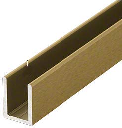 Brixwell SDCD38ABRS-CCP4 Antique Brass 3/8" Fixed Panel Shower Door Deep U-Channel - 4 inch Sample - color: Antique Brass, size: 4 Inch - Sample
