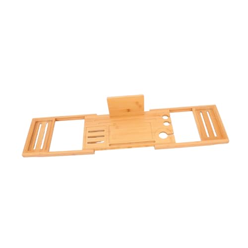 LIFKOME Bathtub Tray Expandable Bath Tub Table Bamboo Storage Rack for Bathroom Accessories