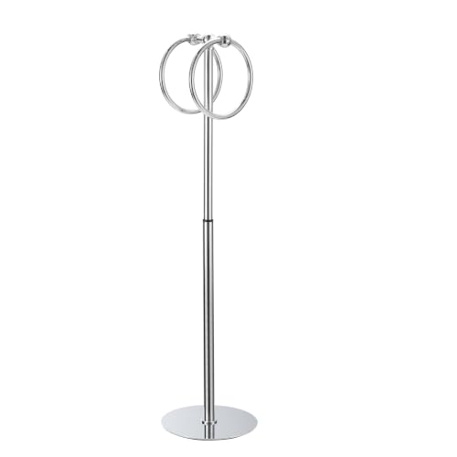 Adjustable Chrome Towel Rack,Freestanding Bathroom Towel Holder - color: Chrome