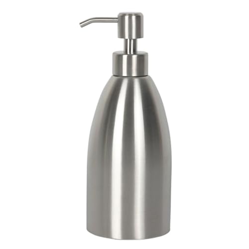304 Stainless Steel Soap Dispenser 16oz Rust-Proof Liquid Soap Pump Bottle for Kitchen or Bathroom Countertop Hand Dish Lotion Leak-Proof (Stainless Steel) - color: Stainless Steel