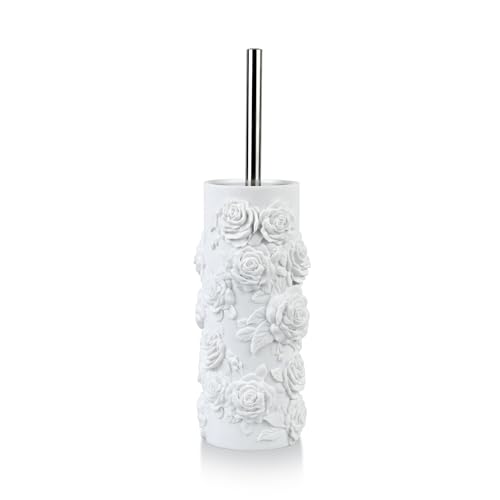 Toilet Brush and Holder Set for Bathroom, Stylish and Durable Cleaning Tool with Modern Design, Compact for Efficient Cleaning - style: Floral