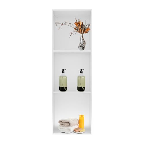 Recessed Shower Storage Shelf, 3-Tier Stainless Steel Niche Brushed Nickel, No Tiles Required, 35.4" H X 11" L Vertical Bathroom Storage Rack for Shampoo Soap (White) - color: White