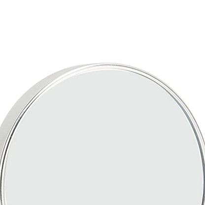 Sonew 2 Sided Vanity Mirror, Mini 360 Degree Rotation Aluminum Frame Silver Vanity Mirror with Stainless Steel Stand for Office Dormitory, Makeup Mirror for Woman and Man