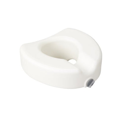 Drive Medical 12014 Premium Raised Toilet Seat with Lock, Elongated, White | Raised Toilet Seat Includes Lock for Secure, Comfortable Everyday Bathroom Support, Elongated Seat Design