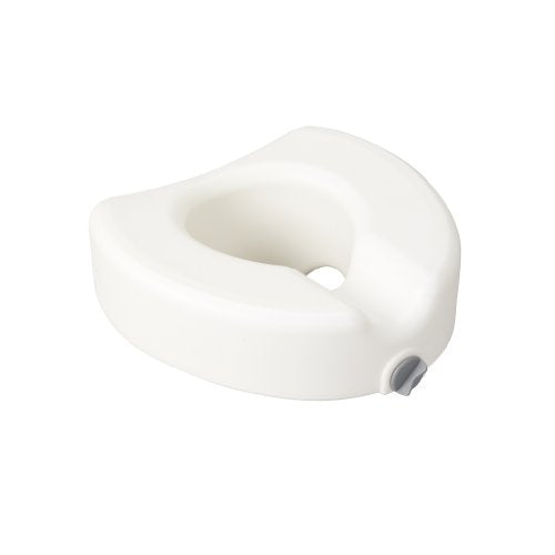 Drive Medical 12014 Premium Raised Toilet Seat with Lock, Elongated, White | Raised Toilet Seat Includes Lock for Secure, Comfortable Everyday Bathroom Support, Elongated Seat Design