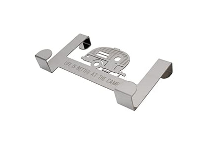 Camco Life is Better at The Campsite Over-The-Cabinet Hooks | Ideal for Small Spaces | Made of Durable Stainless Steel | (53381), Silver, Medium - size: Medium
