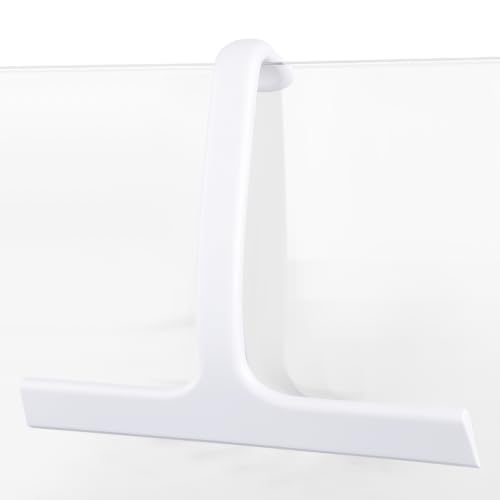 wlich 10" Shower Squeegee, Silicone Shower Wiper for Glass Doors, White | One-Piece No-Drill Design, Flexible Silicone Squeegee for Window Cleaning, Streak-Free Cleaning Bathroom, Easy Installation - color: White