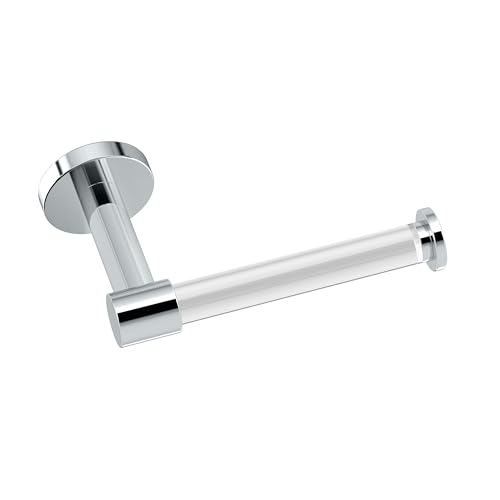 Gatco 5713 Clarion Toilet Paper Holder | Wall Mount Bathroom Accessory, Modern Bathroom Toilet Paper Roll Holder | Crystal-Clear Acrylic & Chrome Finish - color: Acrylic Chrome