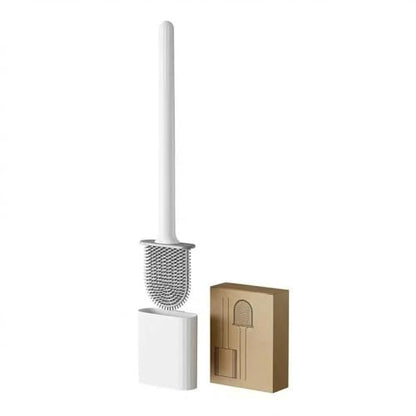 RV Essentials, RV Toilet Brush, Toilet Brush Silicone Won't Damage Toilets, Wall Mounted Toilet Brush White-Anti-Roll, Anti-Drip Design, Suitable for RV Travel Trailers and Campers, Camper Must Haves - color: White-1