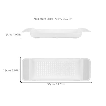Kisangel Expandable Bathtub Tray and Multihole Drainage Design Gift for Housewarmings with Antislip Foot Pads Plastic Bath Tub Shelf Organizer for Book, Towel, and Drink Holder