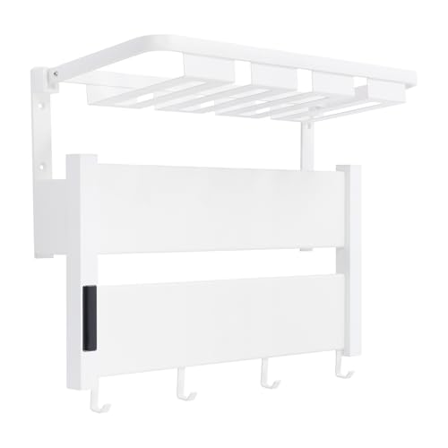 Electric Towel Warmer, Wall-Mounted Towel Heater with Timer, Foldable Shelf, 95-158℉ Temp, Aluminum Plug-in Bath Heater for Bathroom, 100W, IPX4 Water Prevention, 44lbs + 33lbs Capacity (Creamy White)