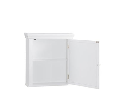 Teamson Home Stratford Floor Cabinet, White, Single-Door | Removable, Freestanding, Wooden, Chrome Knobs - color: White, style: Traditional