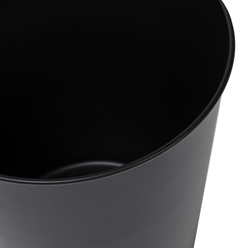 happimess Nolan 2 Gal Smooth Steel Wastebasket, Matte Black | 10" Height, Lidless Open Top, Fingerprint Resistant, Powder Coated Finish, Small Space Design - color: Matte Black, size: Set of 1