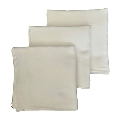 Angel-In-Moms [15 Packs] Natural Cotton 100% Soft Muslin Gauze Handkerchief, Face Washcloths, Makeup Remover Thin Towels, Wide Size 14 inch x 14 inch, Reusable Napkins Hankies Bath Towel (White) - color: White