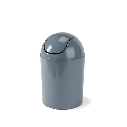 Umbra 1.25 Gallon Mini Waste Can with Removable Swing-Top Lid - Small Garbage Bin for Kitchen, Bathroom, Bedroom, Office - Compact Trash Can Fit Under Tables & Counters - Slate Blue - color: Slate Blue