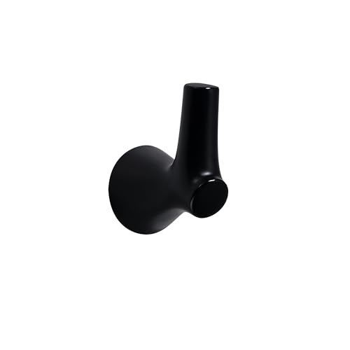 AVICCI 5 Pack Towel Hooks Matte Black Coat Hooks, Zinc Alloy Heavy Duty Bathroom Hooks Wall Mounted for Robes & Towels Hand Towel Hook Holder Kitchen, Bathroom Accessories - color: Matte Black